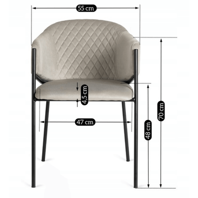 Крісло MEBEL ELITE INNES 2 Velvet Сіре