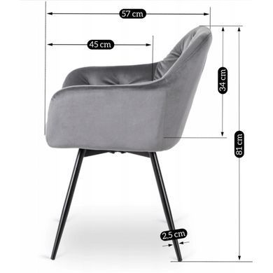 Стілець обертовий MEBEL ELITE IDA Сірий велюр