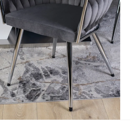 Стілець оксамитовий MEBEL ELITE SIENA Velvet сірий / хром