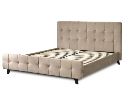 Ліжко двоспальне оксамитове MEBEL ELITE LINO Velvet 160x200 см Бежевий