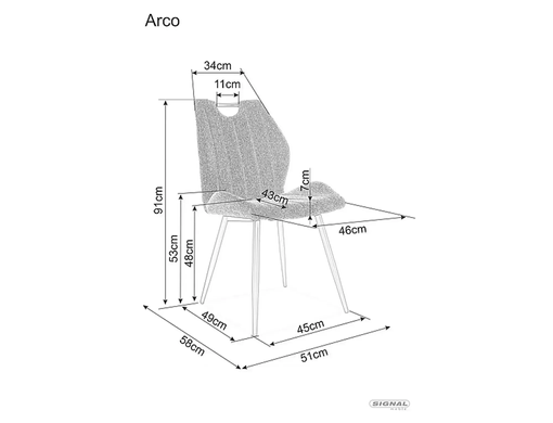 Cтілець SIGNAL ARCO BREGO сірий 07