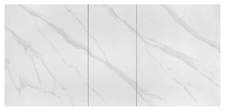 Стол PLATAN 140(180)*85 см Белый мрамор/Черный HALMAR