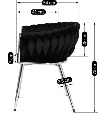 Стілець оксамитовий MEBEL ELITE SIENA Velvet чорний / хром