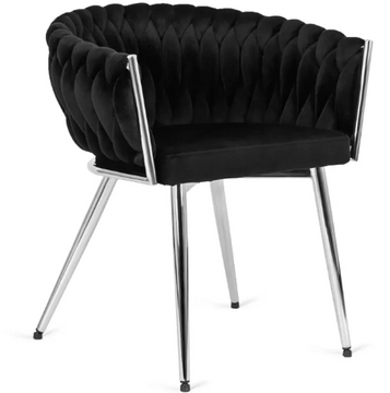 Стілець оксамитовий MEBEL ELITE SIENA Velvet чорний / хром