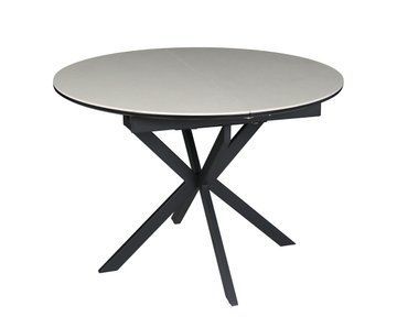 Стол GENEWA CERAMIC 105(140)*105 см Бежевый/Черный