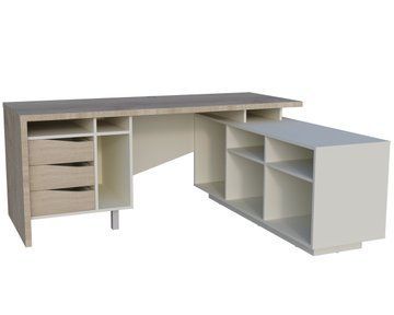 Стіл письмовий  CONNECT 1 R SK  1900*786 Дуб кремона котта/Стоун бейж