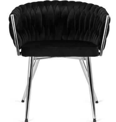 Стілець оксамитовий MEBEL ELITE SIENA Velvet чорний / хром