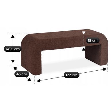 Пуф MEBEL ELITE DELINO Boucle Коричневый