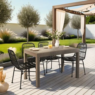 Садовий стіл MEBEL ELITE FARGO 120*69 см Коричневий