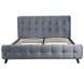 Кровать двуспальная бархатная MEBEL ELITE LINO Velvet 160x200 см Серый