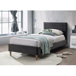Ліжко Azurro Velvet Сірий 90х200 см SIGNAL