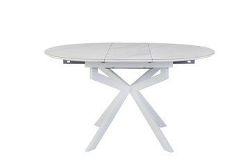 Керамический стол VETRO Офелия TML-1250 VETRO 105(138)x105 Калакатта кристалл+белый