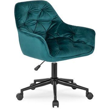 Кресло офисное поворотное бархатный MEBEL ELITE MILAN 2 Velvet Бирюзовый / Черный