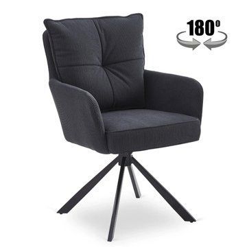 Обеденный стул поворотный MEBEL ELITE CITY Velvet Черный