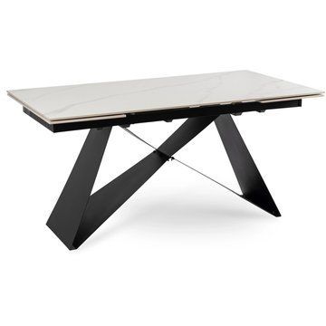 Стол раскладной MEBEL ELITE VICTOR 160(240)х90 см Белый мрамор