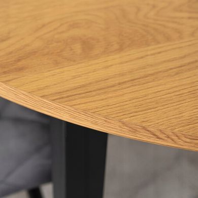 Стол MEBEL ELITE Kante 102-142 см Дуб/Черный