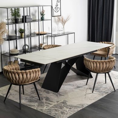 Стол раскладной MEBEL ELITE VICTOR 160(240)х90 см Белый мрамор