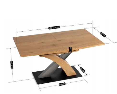 Стіл кухонний MEBEL ELITE SVEN 160-220х90 см Золотий дуб