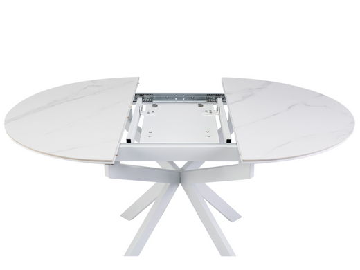 Керамічний стіл VETRO Офелія TML-1250 VETRO 105(138)x105 Калакатта крістал + білий