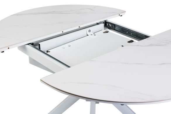 Керамічний стіл VETRO Офелія TML-1250 VETRO 105(138)x105 Калакатта крістал + білий
