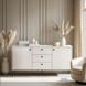 Комод MEBEL ELITE SOFT 2 154 см Кашемір/Чорний