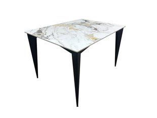 Стол  NORMAN CERAMIC 120*90 gold Phoenix глянец/черный каркас