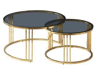 Комплект журнальних столиків VIENNA 80x80 см Димчастий / Золото SIGNAL