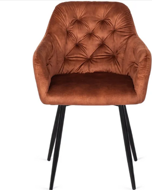 Стілець оксамитовий MEBEL ELITE VIKI Ore Velvet гірчиця
