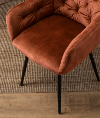 Стілець оксамитовий MEBEL ELITE VIKI Ore Velvet гірчиця