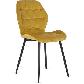 Стілець оксамитовий MEBEL ELITE LUCKY Velvet Жовтий / Чорний