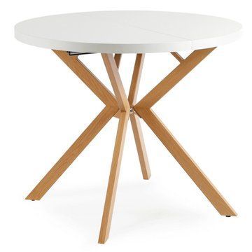 Розкладний обідній стіл MEBEL ELITE LUGO 90(190)* 76 см Дуб/Білий