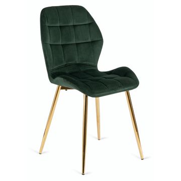 Стілець оксамитовий MEBEL ELITE LUCKY Velvet Зелений / Золотий