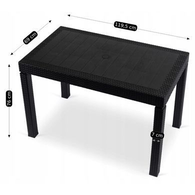 Садовий стіл MEBEL ELITE FARGO 120*69 см Чорний