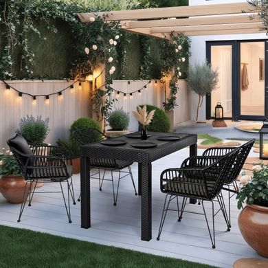 Садовий стіл MEBEL ELITE FARGO 120*69 см Чорний