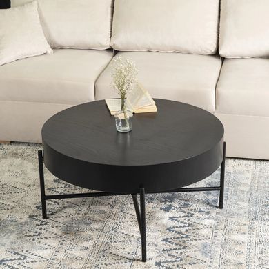 Журнальний стіл MEBEL ELITE BELIEF 84*84 см Чорний