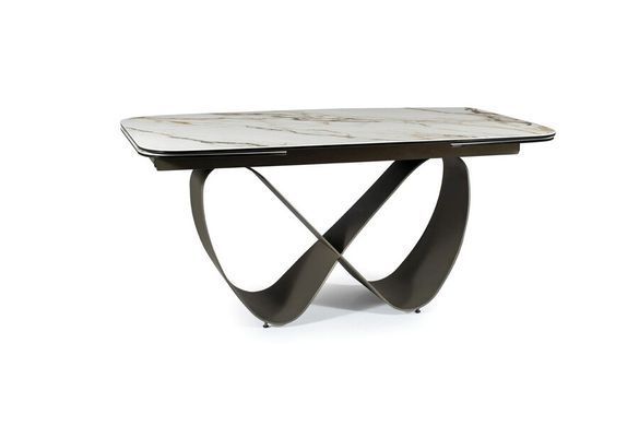 Стол Infinity Ceramic Amber Bianco 160(240)X95 см Белый Мрамор / Коричневый мат SIGNAL
