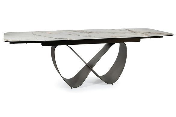 Стол Infinity Ceramic Amber Bianco 160(240)X95 см Белый Мрамор / Коричневый мат SIGNAL