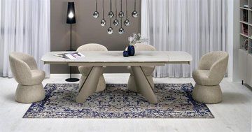 Стiл SALIX 180(260)*90 см Травертин/Кашемір HALMAR