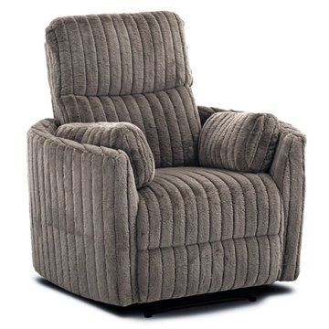 Кресло мягкое раскладное с реклайнером MEBEL ELITE RAUL Velvet Серый