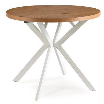 Розкладний обідній стіл MEBEL ELITE LUGO 90(190)* 76 см Дуб золотий/Білий