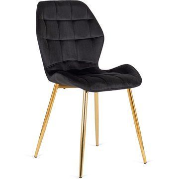 Стул бархатный MEBEL ELITE LUCKY Velvet Черный/Золотой