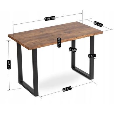 Стол MEBEL ELITE ALTE 120х65 см дуб рустик / черный