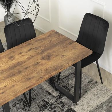 Стол MEBEL ELITE ALTE 120х65 см дуб рустик / черный
