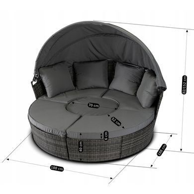 Комплект садових меблів MEBEL ELITE CALIFORNIA Сірий