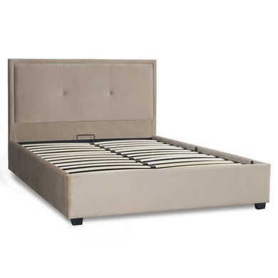 Ліжко двоспальне оксамитове MEBEL ELITE ANDRE Velvet 140x200 см Бежевий