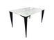 Стол INTARSIO NORMAN CERAMIC 140*90 Muie White глянец/черный каркас
