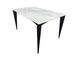 Стол INTARSIO NORMAN CERAMIC 140*90 Muie White глянец/черный каркас