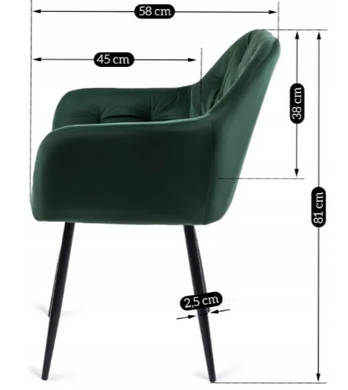 Стул бархатный MEBEL ELITE VIKI велюр зеленый