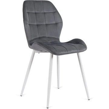 Стілець оксамитовий MEBEL ELITE LUCKY Velvet Сірий / Білий