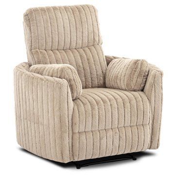 Кресло мягкое раскладное с реклайнером MEBEL ELITE RAUL Velvet Бежевый